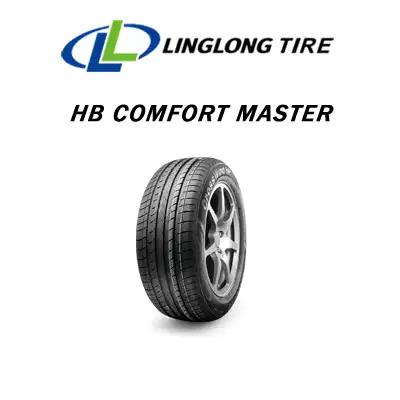 Linglong 165/65 R14 HB Comfort Master tyre mounted on a vehicle, showcasing its advanced tread design and superior performance.