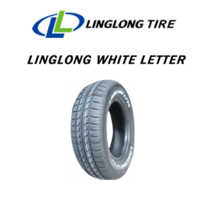 Linglong 195/65 R15 White Letter Tyre mounted on a vehicle, showcasing its striking white letter design and advanced performance tread.
